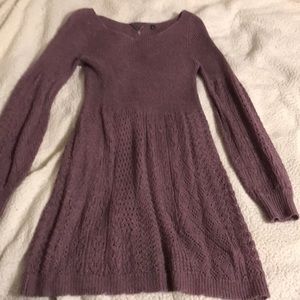 Purple alpaca sweater dress by Knitted and Knotted/ Urban Outfitters